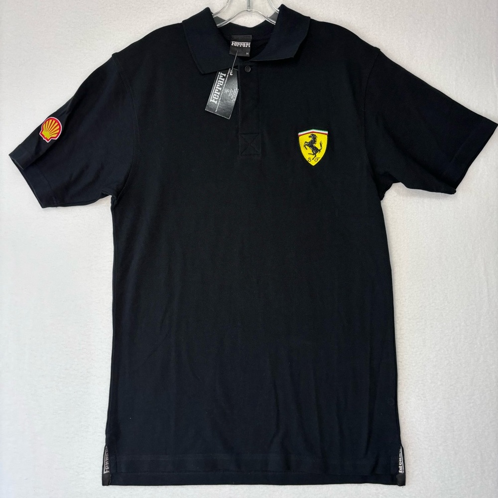 NWT Farrari polo with Farrari and Shell patch Size M